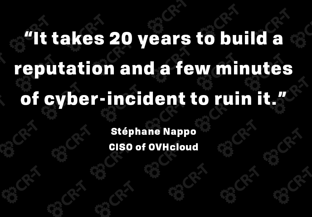 It takes 20 years to build a reputation and a few minutes of cyber-incident to ruin it.