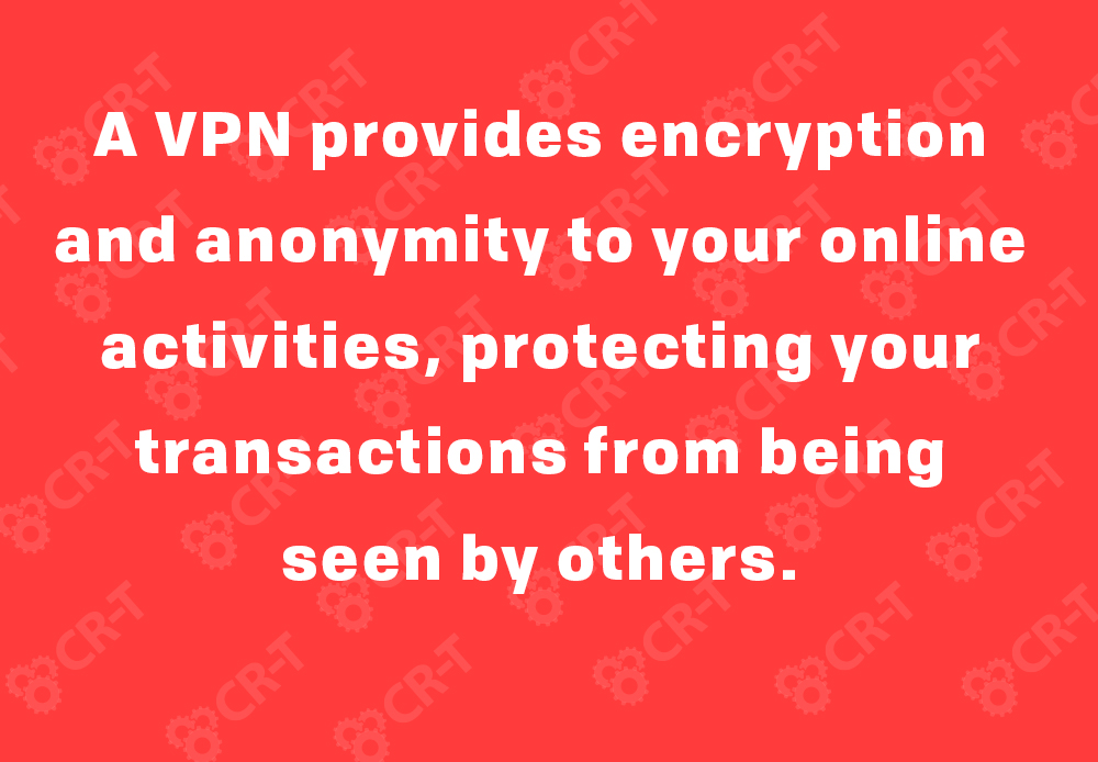 A VPN provides encryption and anonymity to your online activities, protecting your transactions from being seen by others.